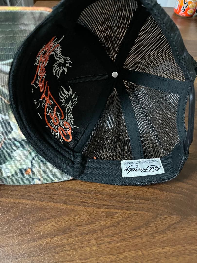 【カモ×オレンジ】Ed Hardy エドハーディー メッシュキャップ タグ付き