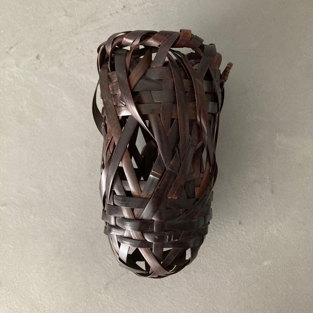 茶道具 蓑虫籠 篭花入 掛籠花入 落し付き