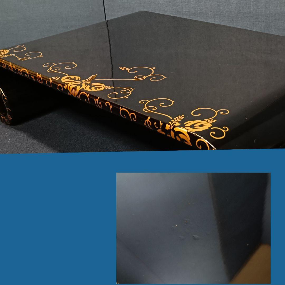 AO34 輪島塗 巻卓 蒔絵 草花蒔絵 花台 香炉台 飾台 木箱入