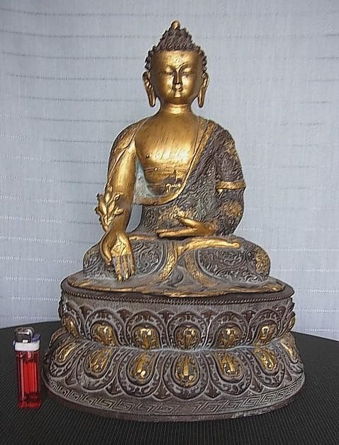 【U1401】古い仏像　高42㎝　お釈迦様　細密造　アンティーク