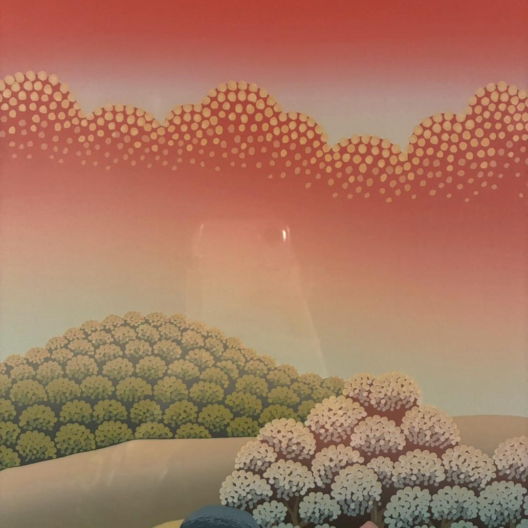 美品 イワン・ラブジン「日暮れ」シルクスクリーン 直筆サイン入り 額縁入り