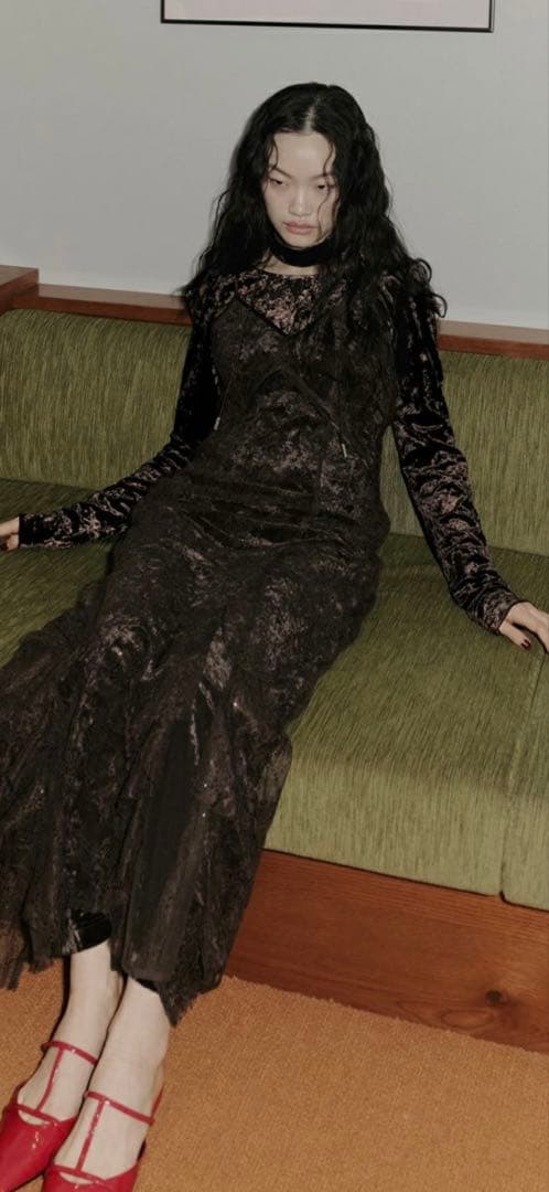 スーツ・フォーマル・ドレス ANDRESD sparkle lace velour dress