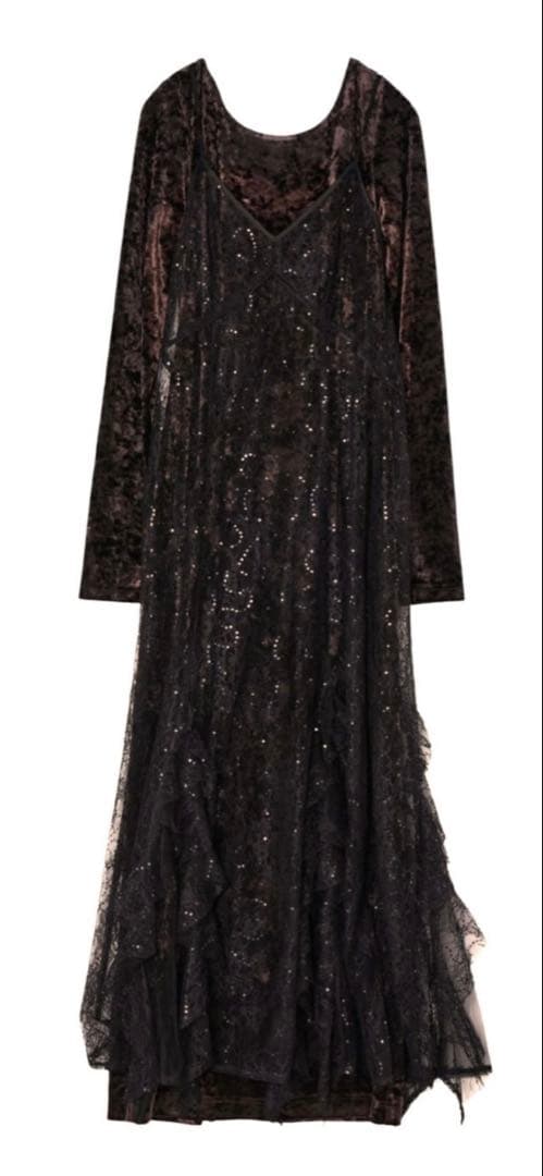 スーツ・フォーマル・ドレス ANDRESD sparkle lace velour dress