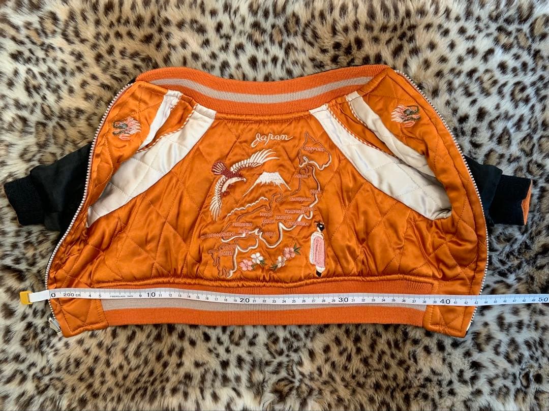 リバーシブルスカジャンblueblueblue犬服ジャンパー防寒ダウン和柄刺繍