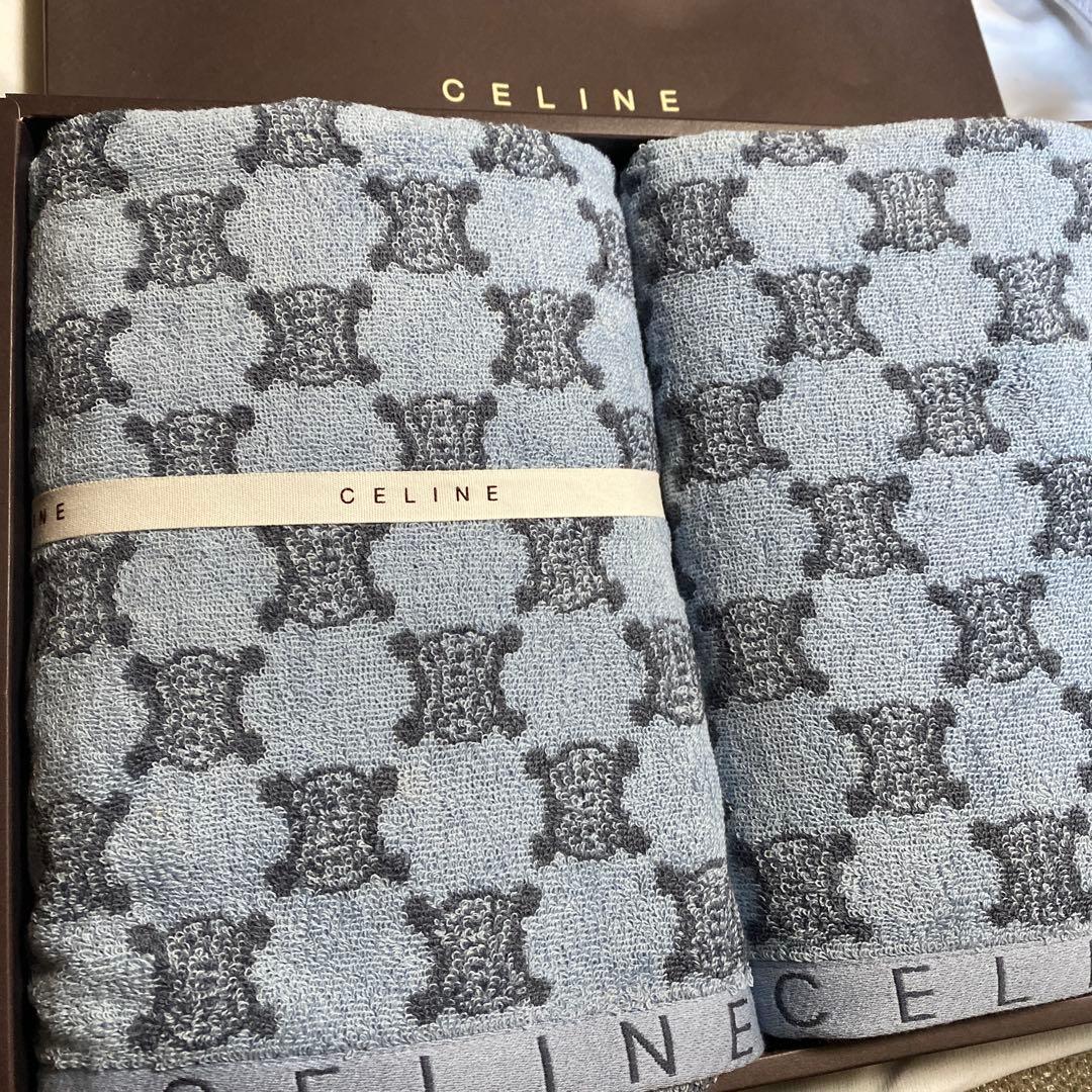 とまりん　【CELINE】　セリーヌ　バスタオル　マカダム柄　未使用
