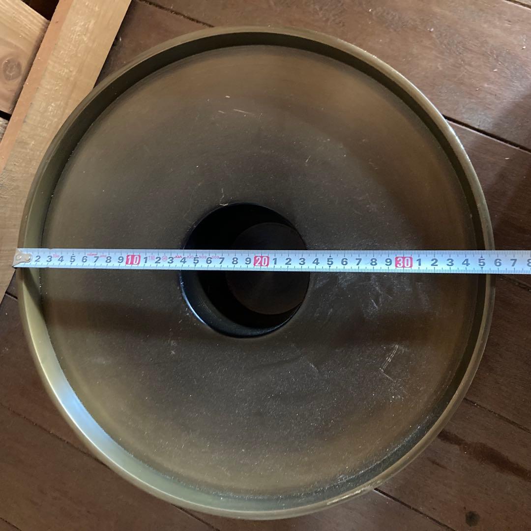 華道具　池坊　薄端　銅製花器　花入　生け花　三足　唐金製　山水　銅器　インテリア