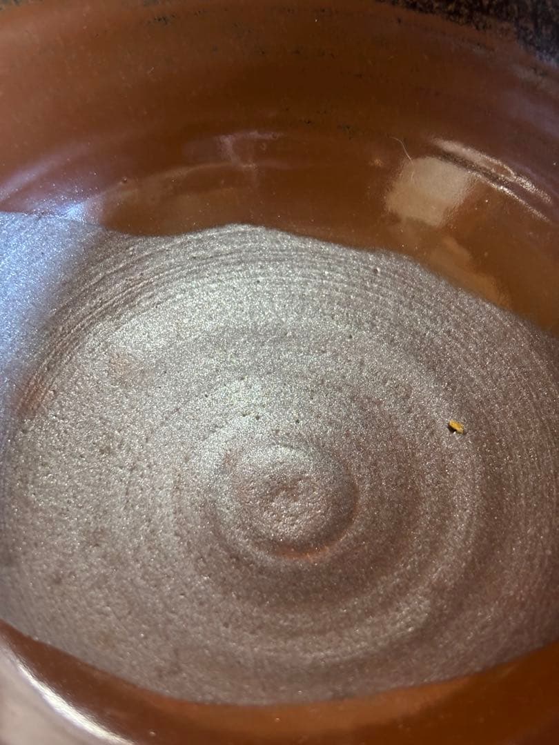 やまちゃん河井寛次郎作寛彫銘柿鉄釉茶碗大正11年作　秀逸一品　検中国朝鮮倣