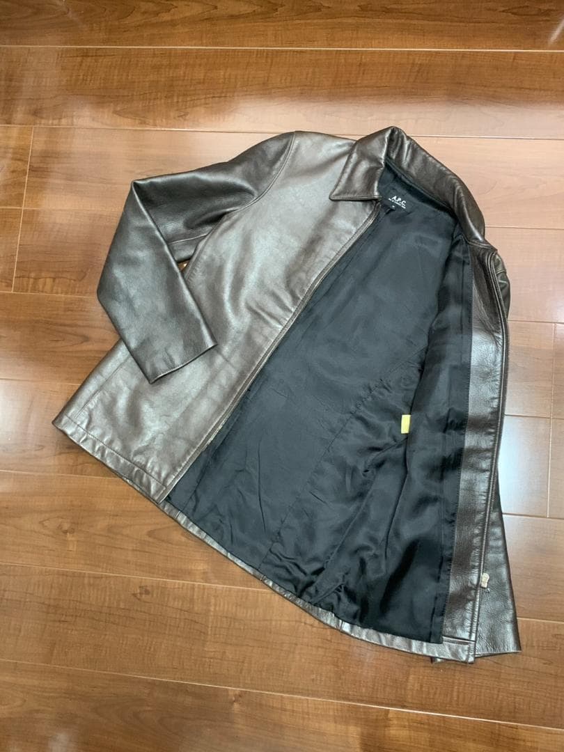 フランス製 [A.P.C.] シングルライダース レザージャケット M 牛革
