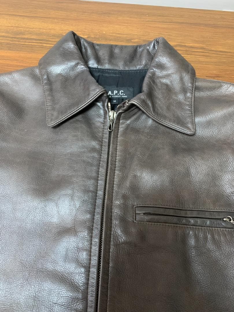 フランス製 [A.P.C.] シングルライダース レザージャケット M 牛革