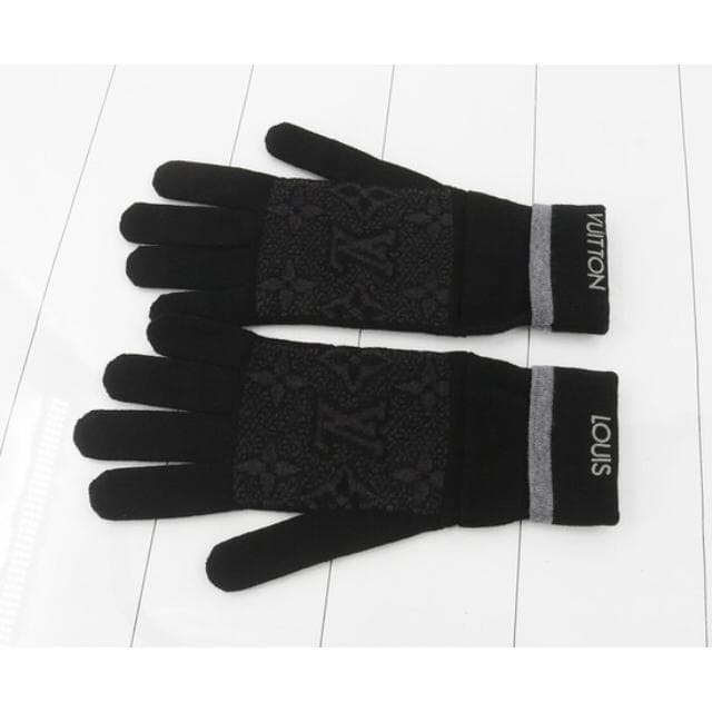 特価 ルイヴィトン 手袋 M73470 WOOL MONOGRAM ブラック系