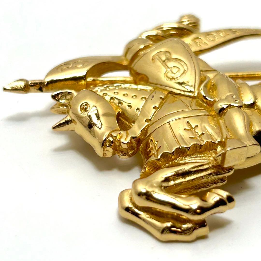 バーバリー ブローチ ゴールド ホースマーク 金 ピン ロゴ プローサム レア