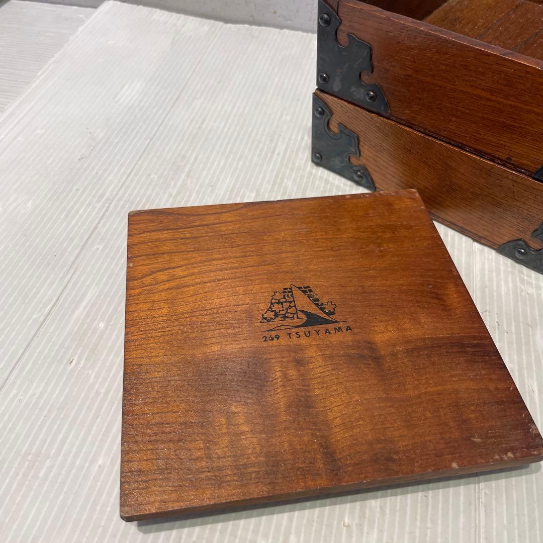 希少　古民具・骨董　立派な金具が印象的な硯箱(小引き出し、小箱、小物入れ、木箱)