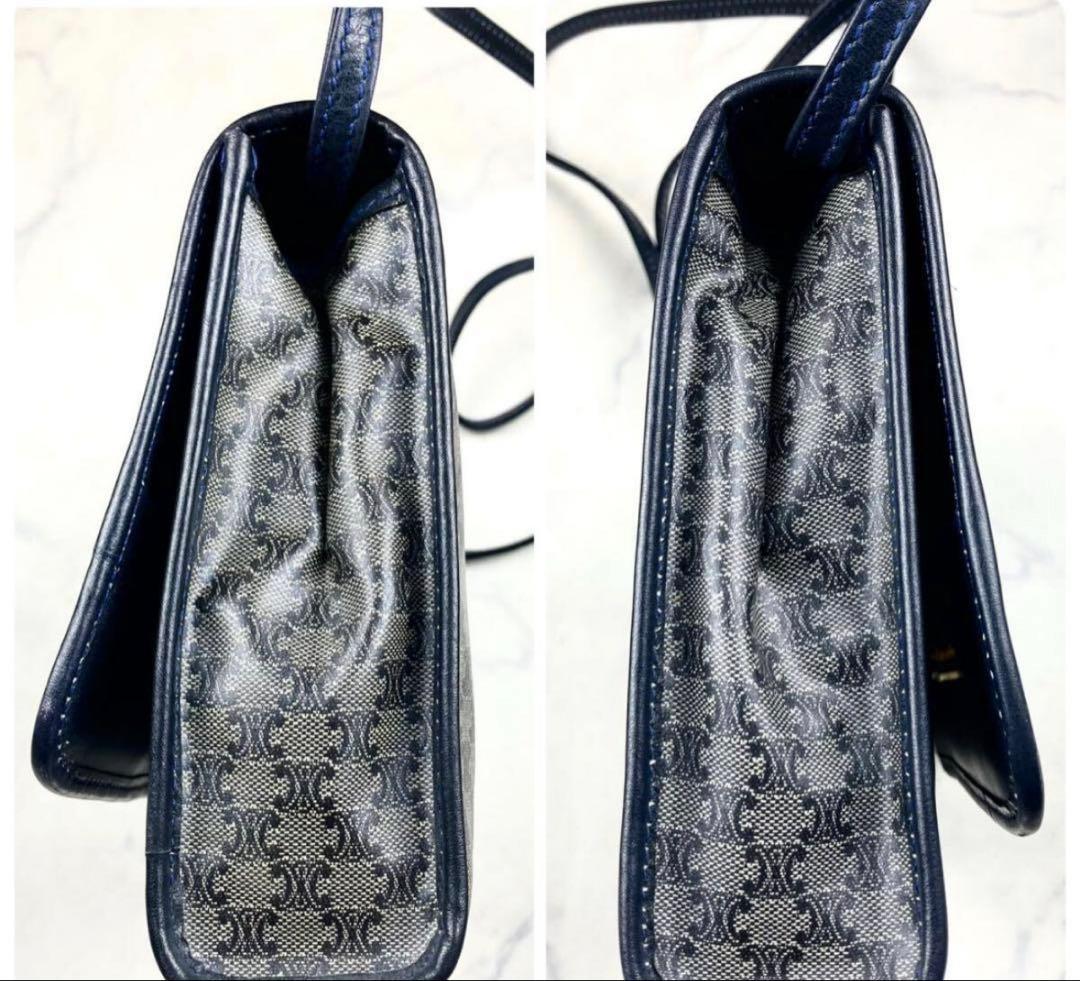 美品 CELINE セリーヌ ショルダーバッグ マカダム トリオンフ レザー