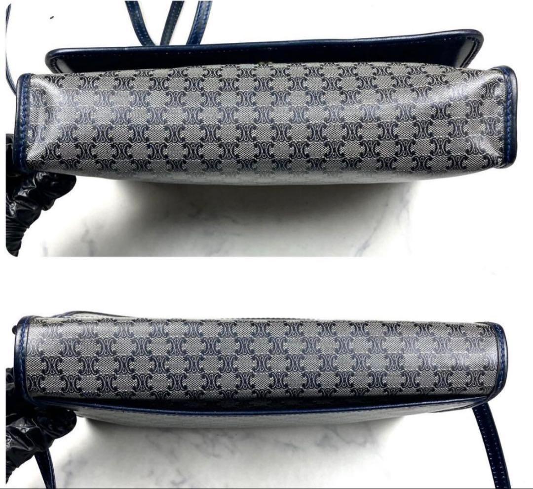 美品 CELINE セリーヌ ショルダーバッグ マカダム トリオンフ レザー