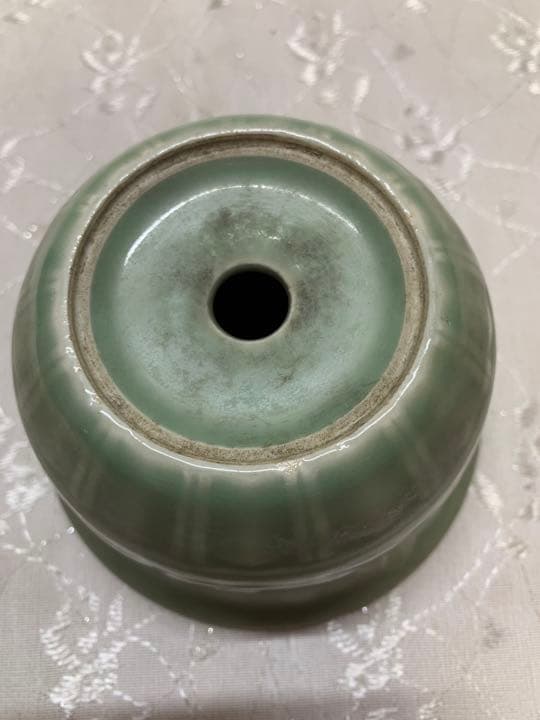 盆栽鉢　落款有り　受け皿　箱付き　龍泉