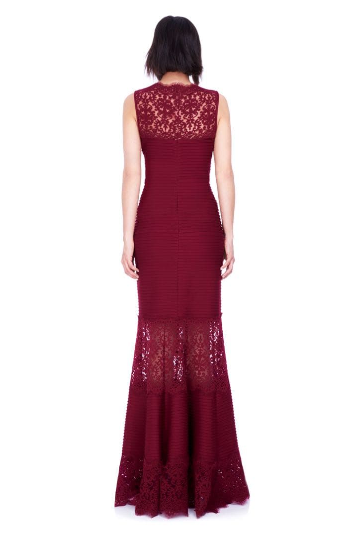 最終値下 TADASHISHOJI タダシショージ　ワイン リブ ロングドレス