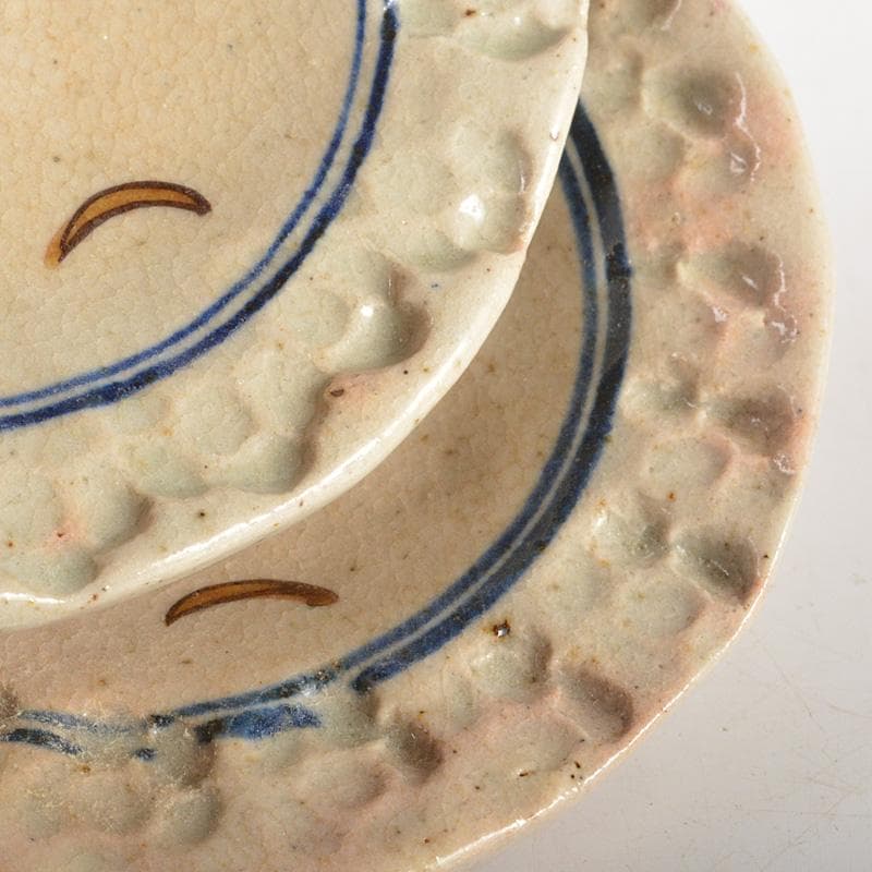 九谷焼　長谷川紀代造　色絵　うさぎ文　小皿　手塩皿　五客　共箱　M　6445