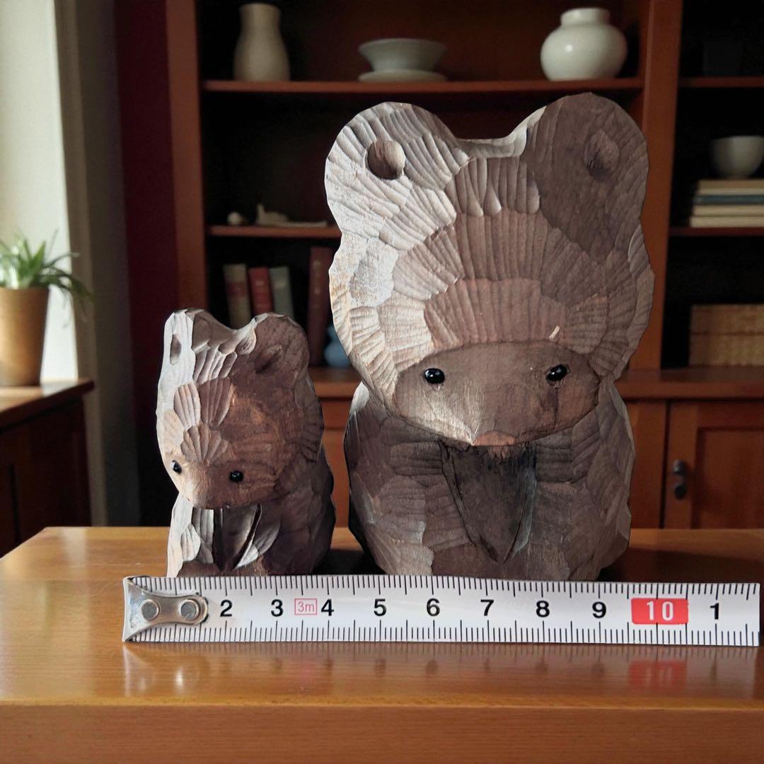 ガラス目 熊ボッコ×2 熊彫アイヌ民藝 ウポポイ オロッコ ウィルタ 郷土玩具