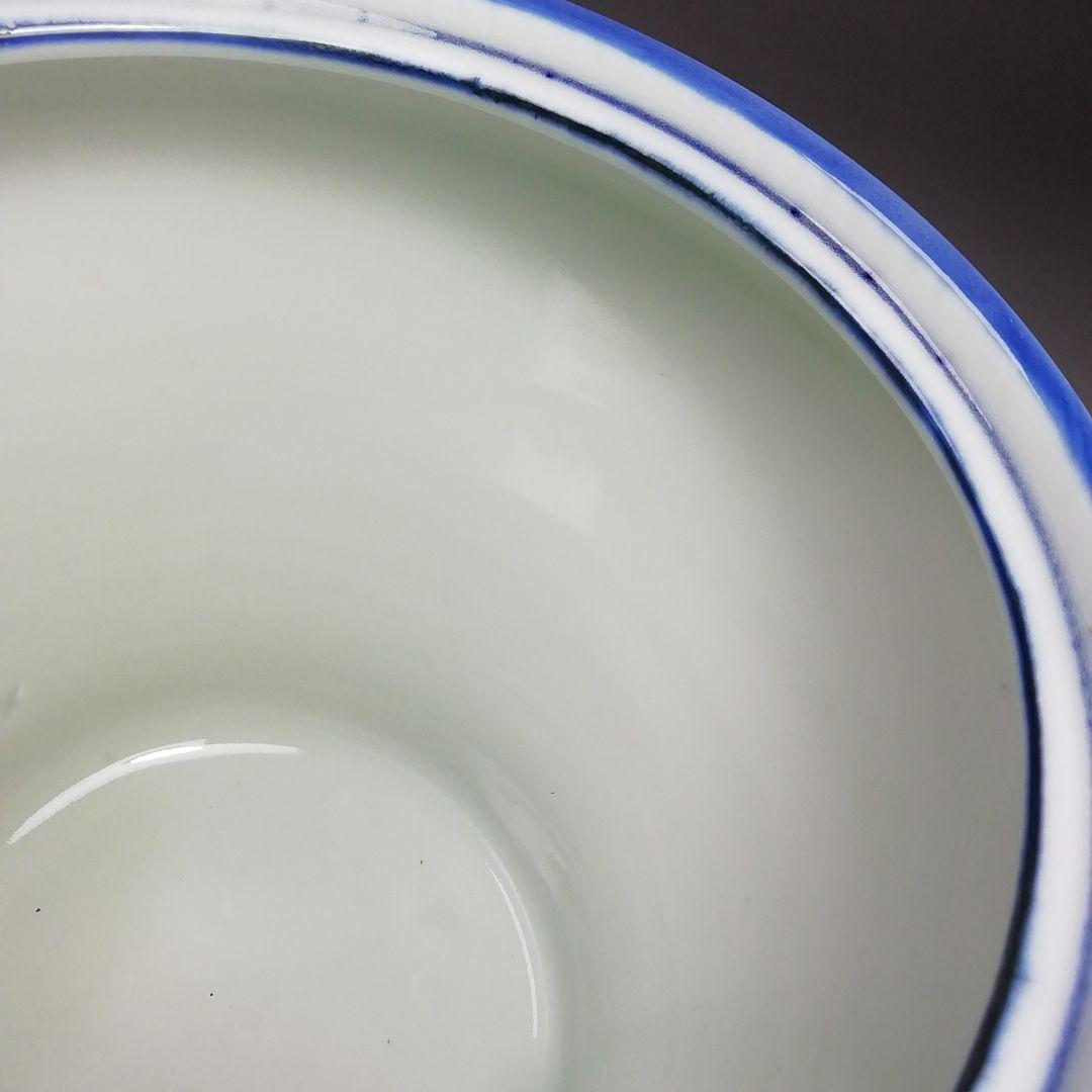 Ｓ８０４　水指　『染付　竹繪　水指』『平安　静山造』　共箱　茶道具