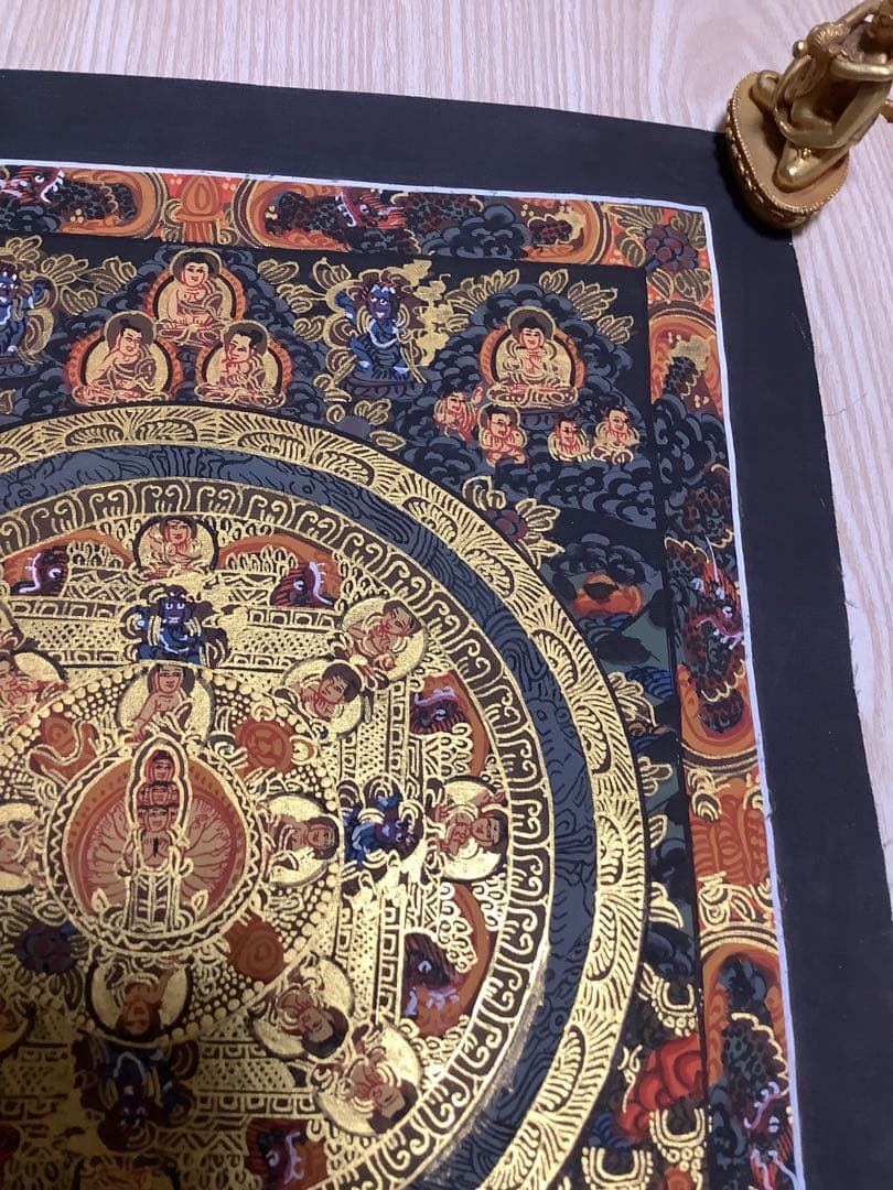 《 チベット密教　新品　1点物 》 手描き　釈迦　仏陀　曼荼羅　仏教　密教　33