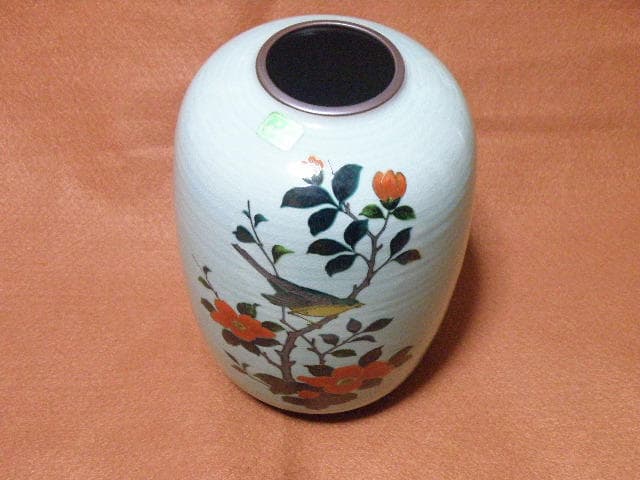 美術久谷焼　花瓶　花鳥図