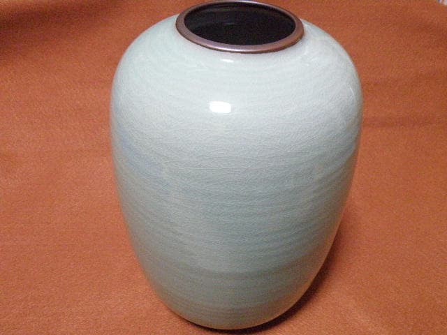 美術久谷焼　花瓶　花鳥図