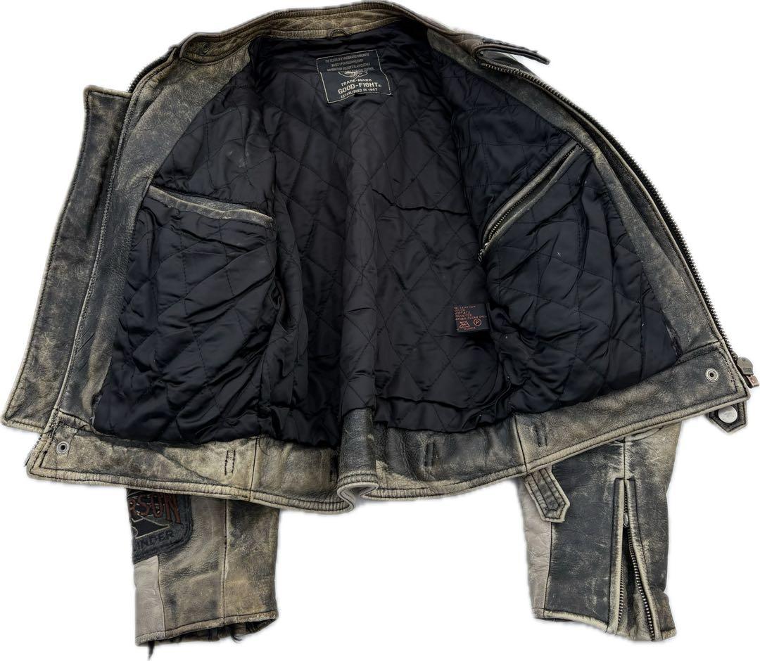 GOOD-FIGHT シングルライダースジャケット 革ジャン 牛革