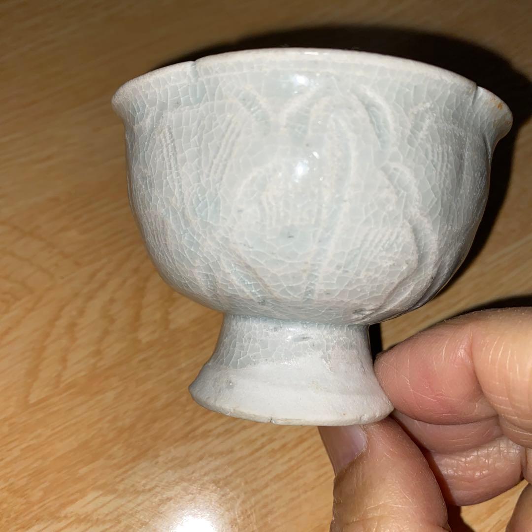 梅花型　影青台杯　宋時代