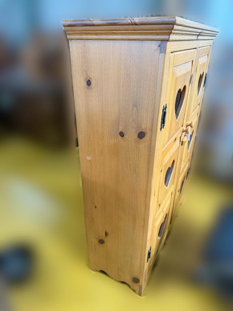 カントリー調 ハート 木製キャビネット