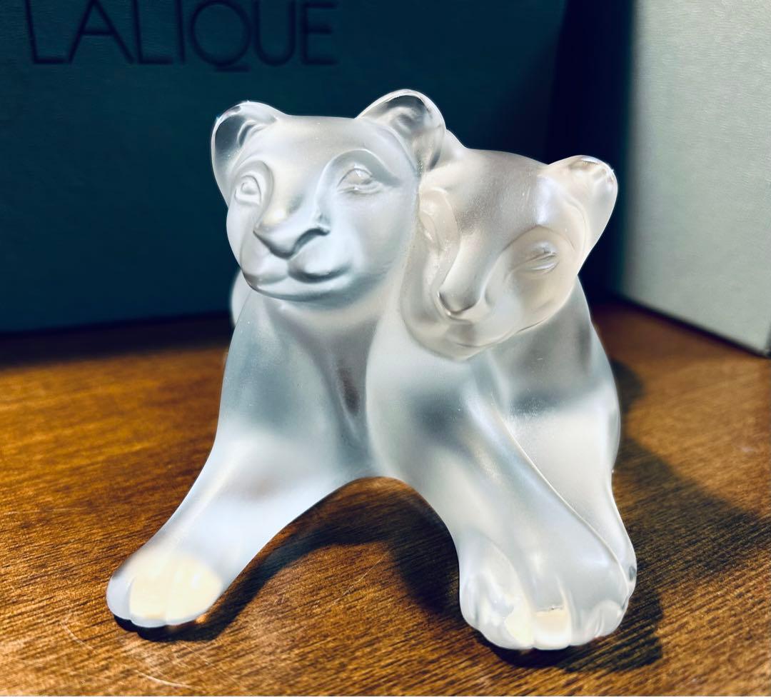 LALIQUE ラリック　愛合うライオン達　置物 オブジェ フィギュリン
