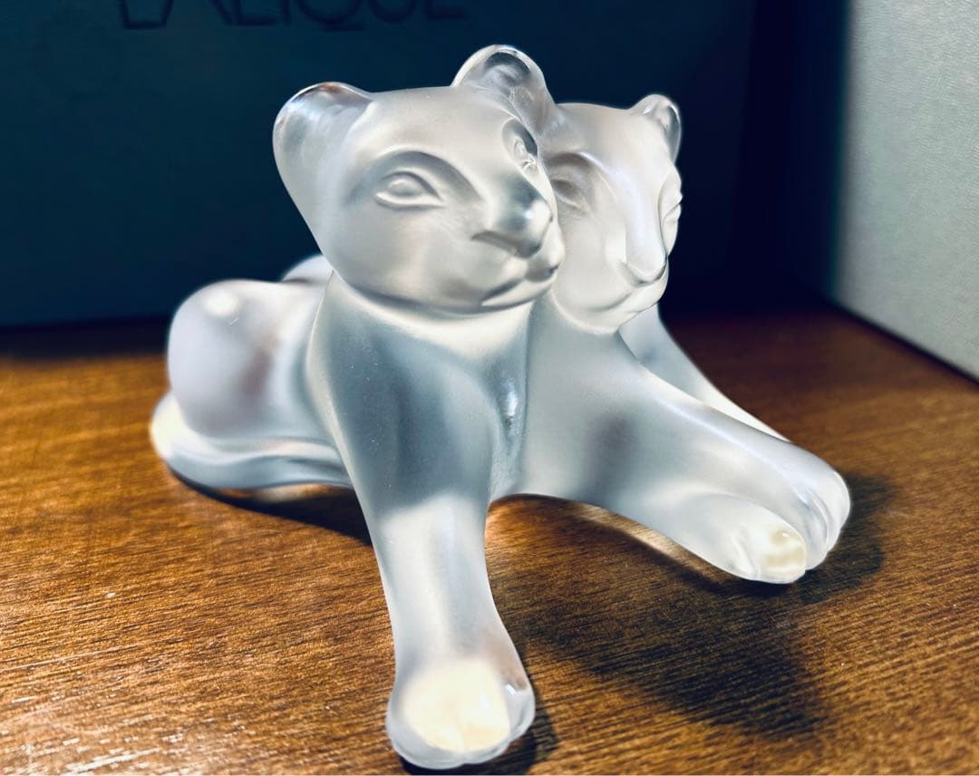 LALIQUE ラリック　愛合うライオン達　置物 オブジェ フィギュリン