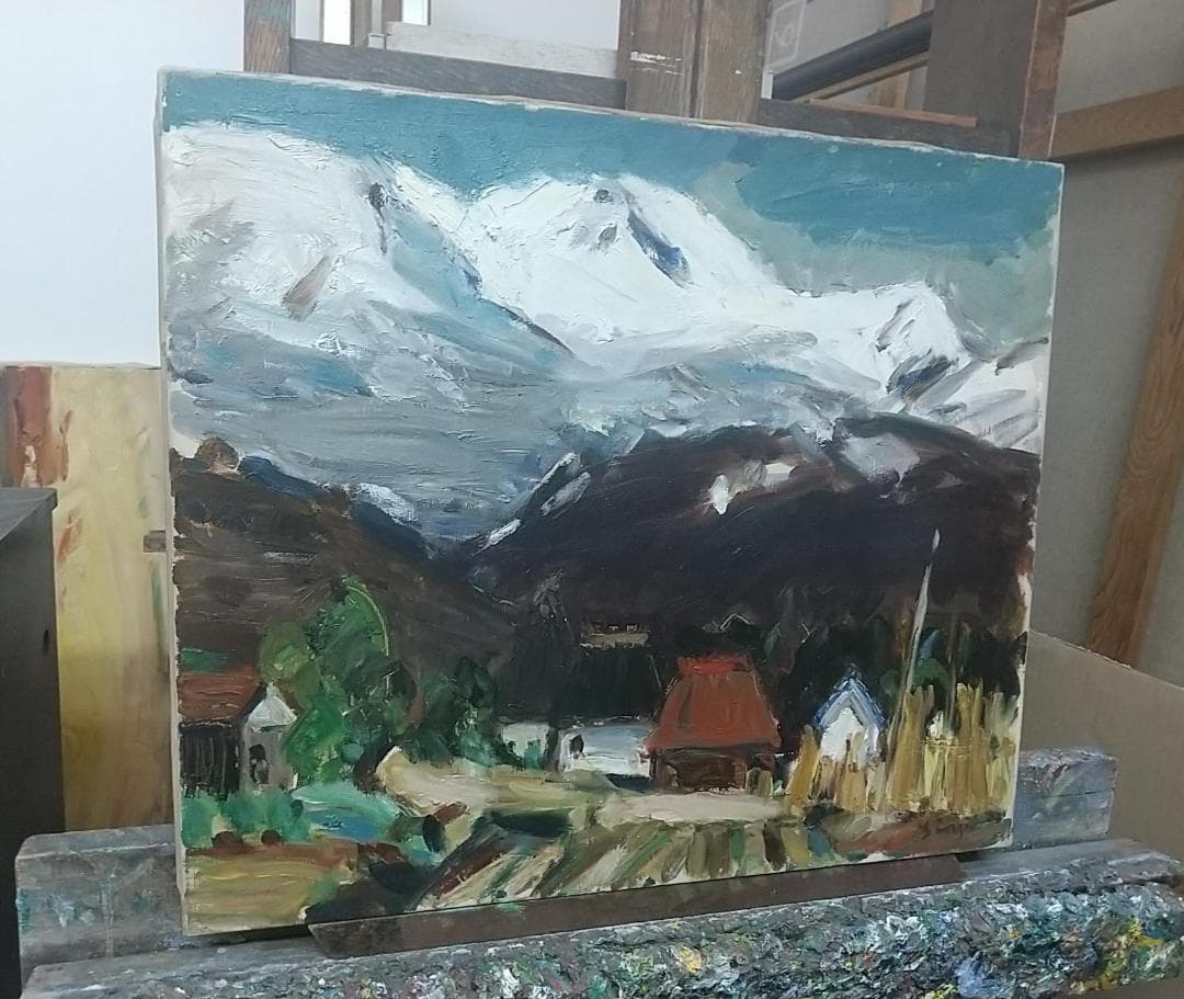 「白馬村」'66 絵画 油絵