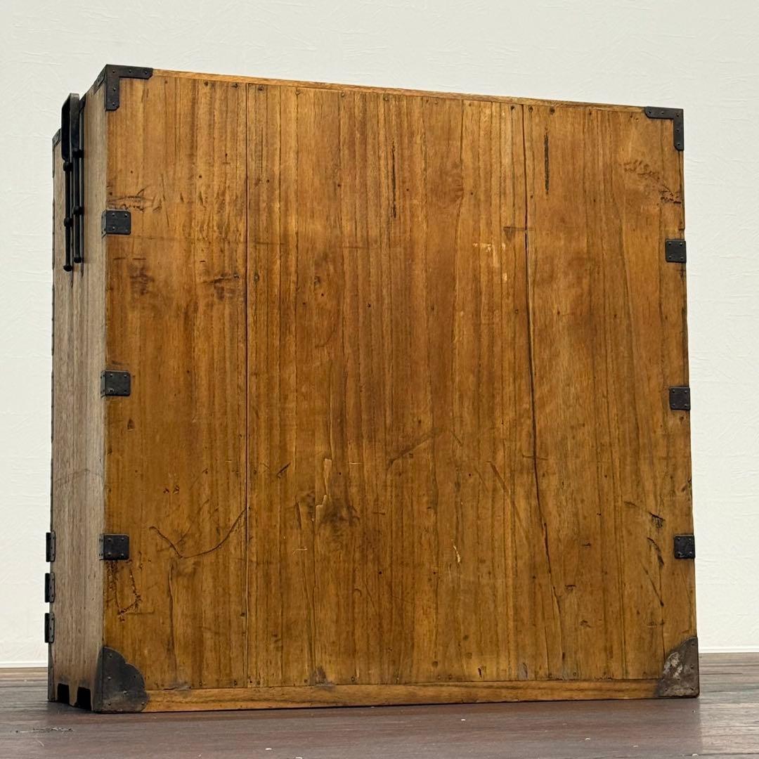 H110K10 リペア済み 和製アンティーク 帳場箪笥 鍵付き 隠しあり