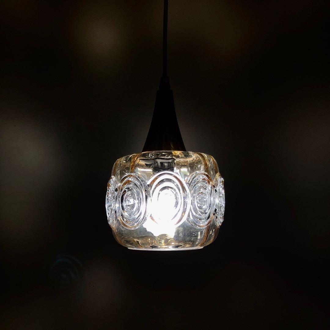 デンマーク　北欧ヴィンテージガラスペンダントランプ