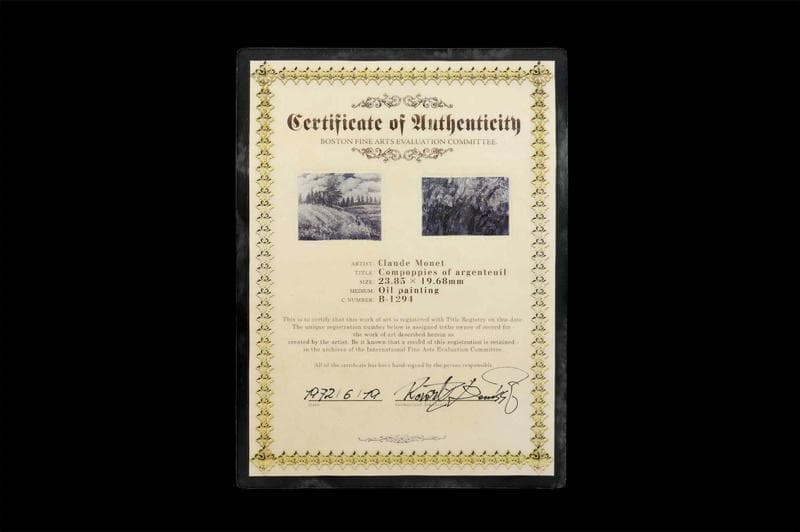 モネ　油彩　肉筆『風景画』表サイン　画廊シール　F12号　額装　b551