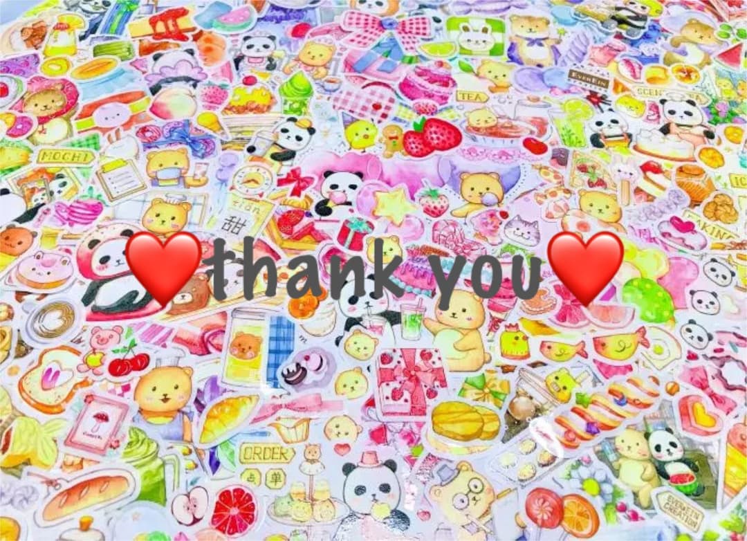 可愛いい❤️❤️フレークシール( ⸝⸝•ᴗ•⸝⸝ )くまパンの仲良し喫茶店♡♡