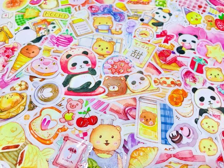 可愛いい❤️❤️フレークシール( ⸝⸝•ᴗ•⸝⸝ )くまパンの仲良し喫茶店♡♡