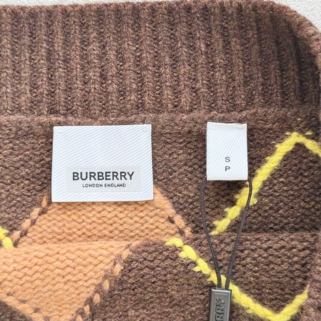 新品　バーバリー　現行タグ　ニット　ペンシルスカート　アーガイル　カシミヤ混