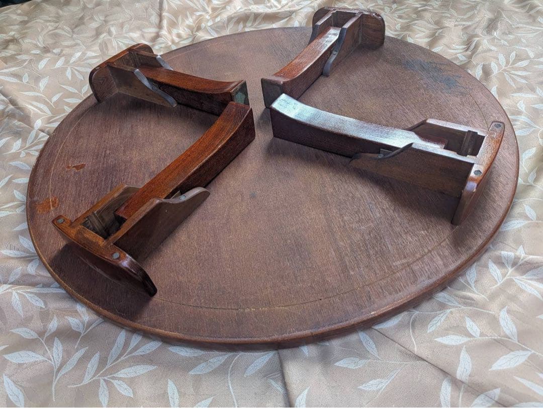 折りたたみちゃぶ台　欅材　超美品　昭和レトロ