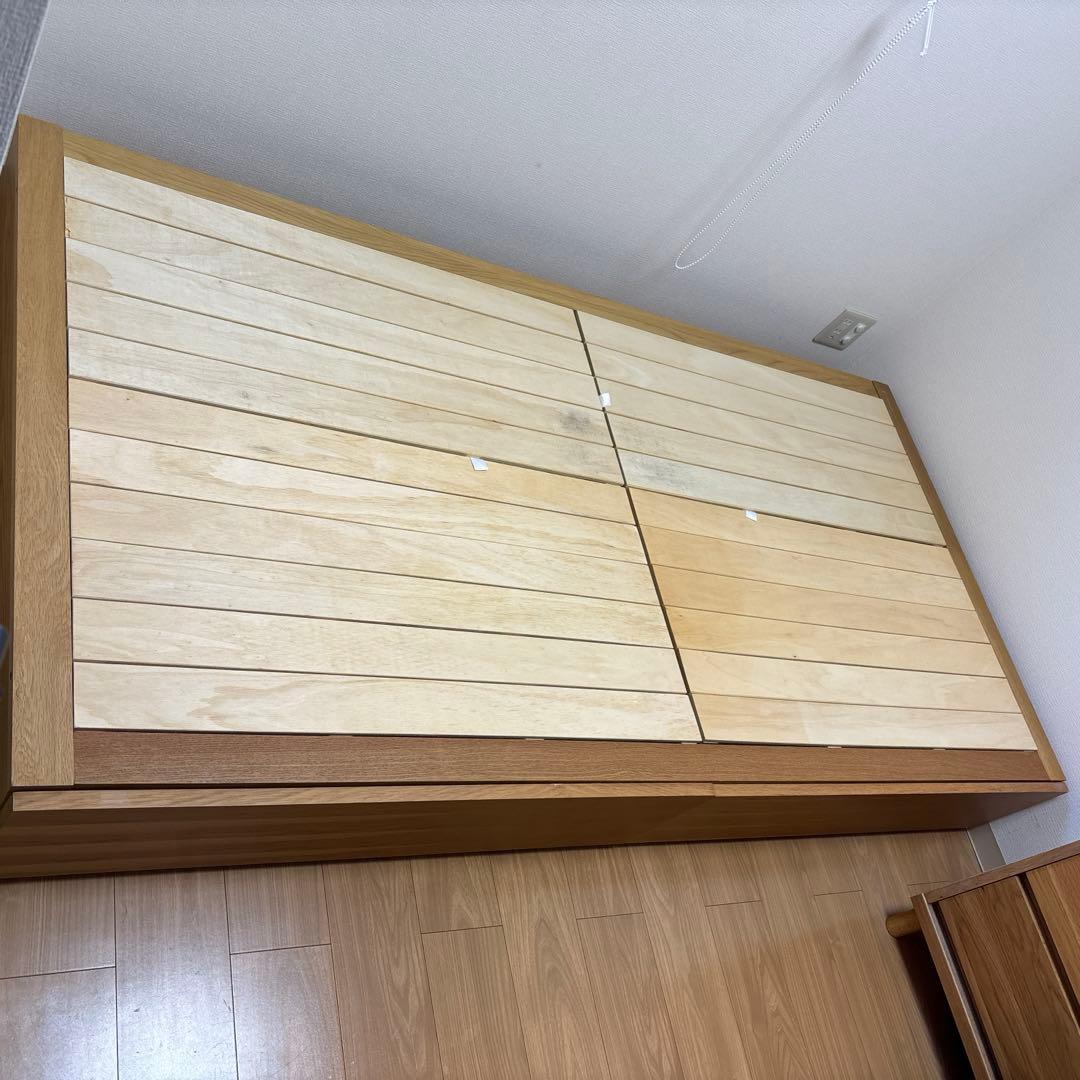 無印良品　収納ベッド　シングル　オーク材　廃盤商品　汚れあり