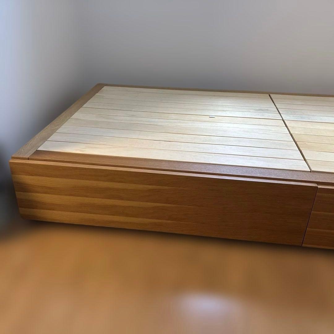 無印良品　収納ベッド　シングル　オーク材　廃盤商品　汚れあり