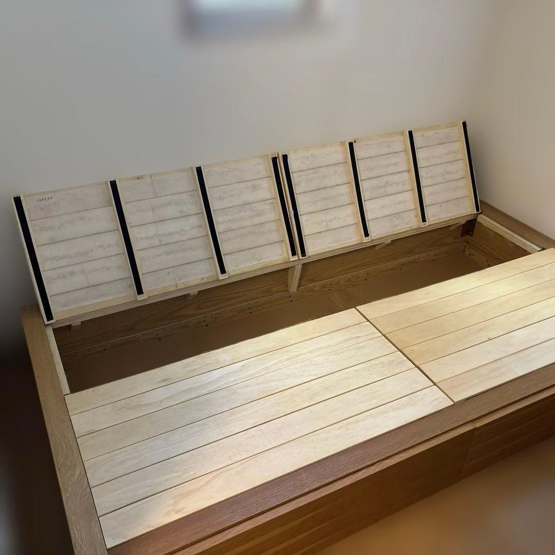 無印良品　収納ベッド　シングル　オーク材　廃盤商品　汚れあり