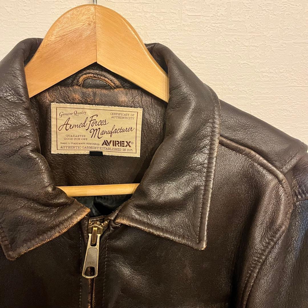 AVIREXシングルライダース•ゴートスキン•革ジャン•40サイズ