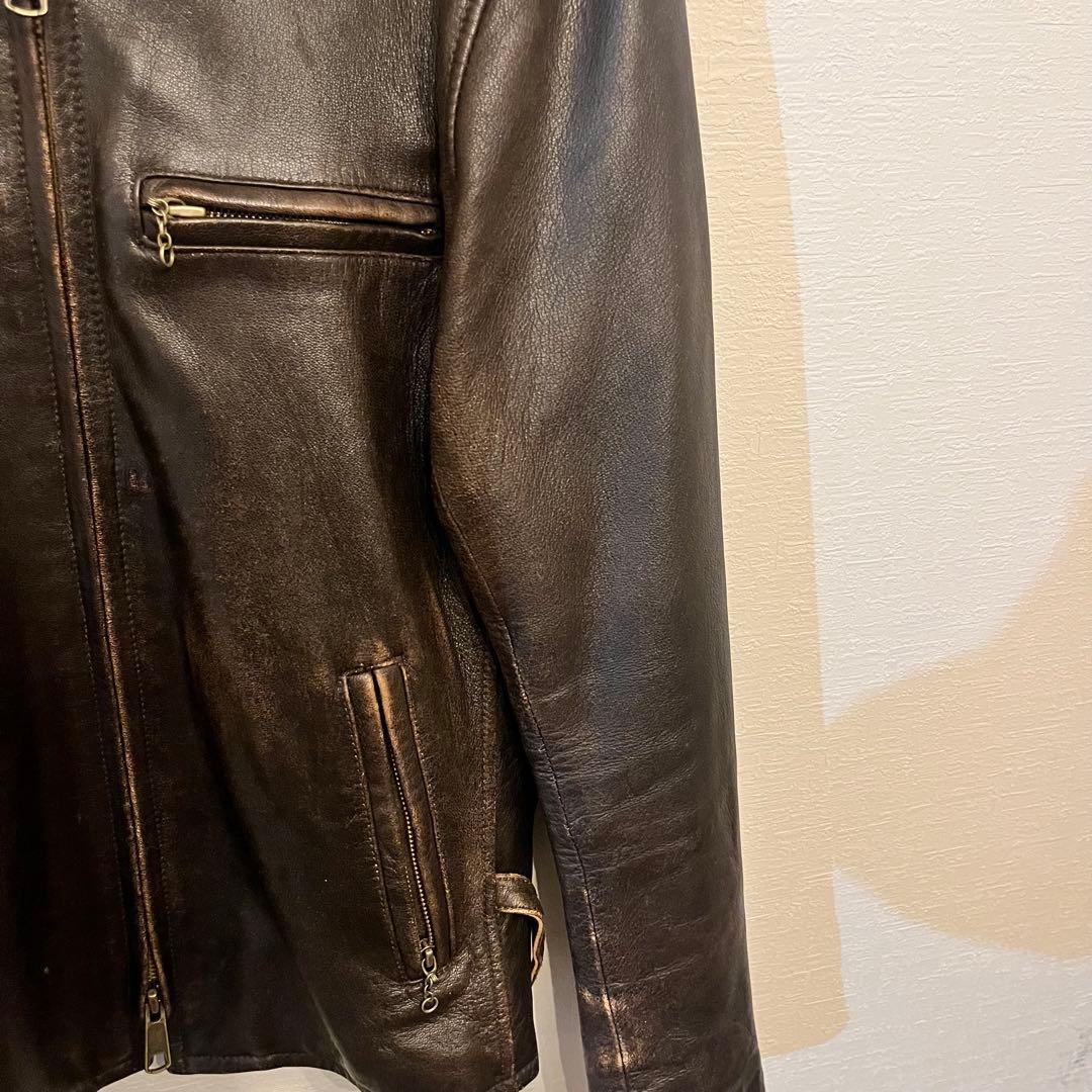 AVIREXシングルライダース•ゴートスキン•革ジャン•40サイズ