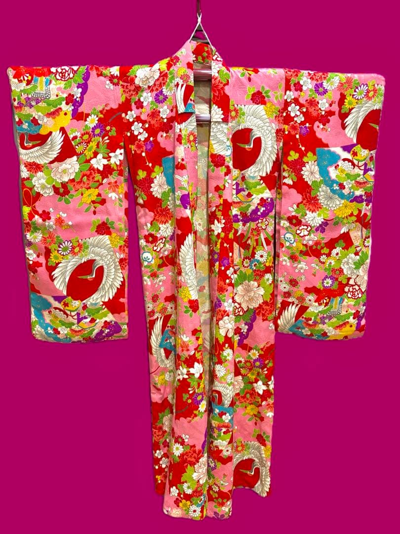 ※ピリパラ　アンティーク着物　七五三　長襦袢セット　正絹　2歳〜5歳