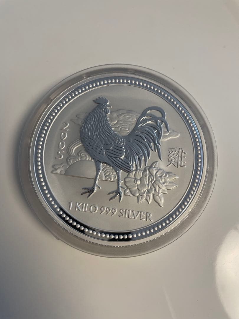 1 キロ　999 SILVER 2005年鶏干支　銀貨1000g 造幣局
