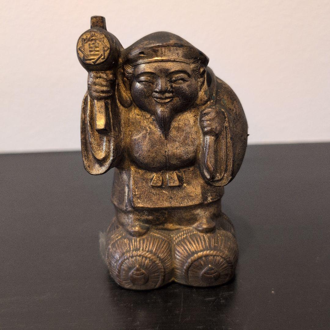 珍品　戦前　日本生命販促用・記念品　貯金箱　大黒天　金属製