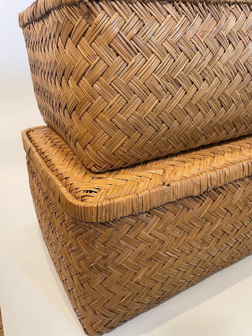 昭和レトロ 柳行李 やなぎこおり 衣類収納 収納ボックス 希少品　2個セット