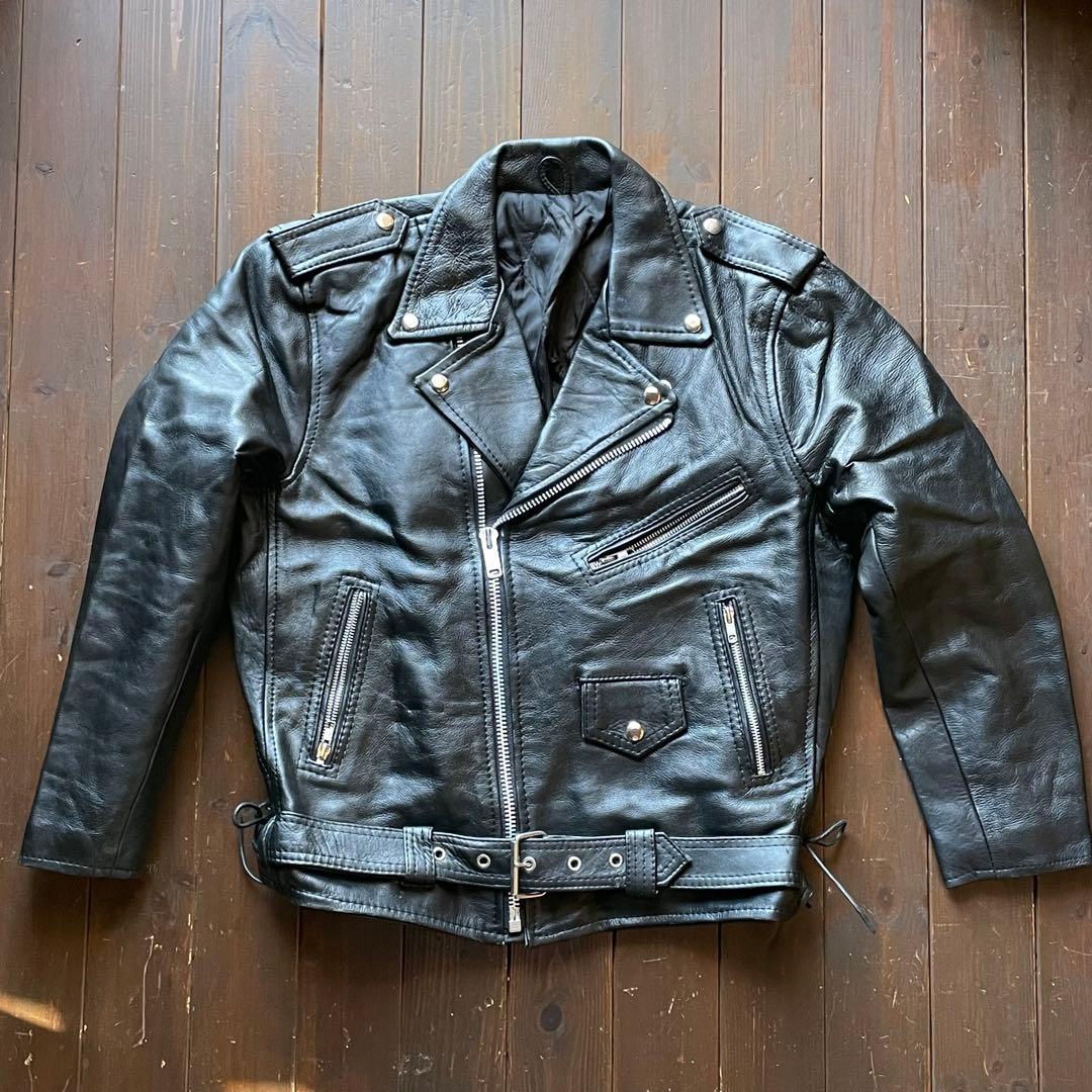 ■439 80年代ヨーロッパ ヴィンテージ古着 レザーライダースジャケット