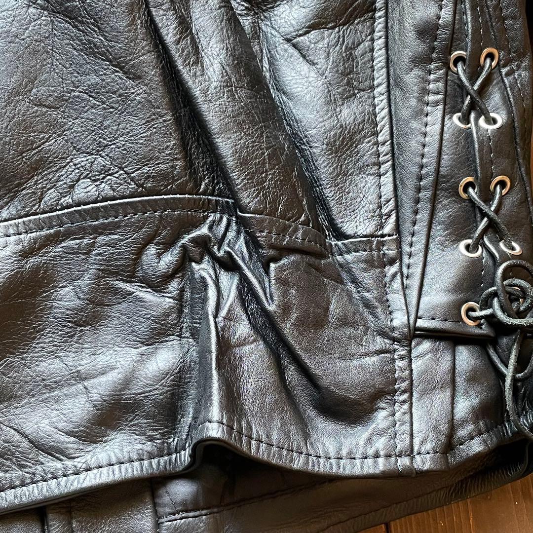 ■439 80年代ヨーロッパ ヴィンテージ古着 レザーライダースジャケット